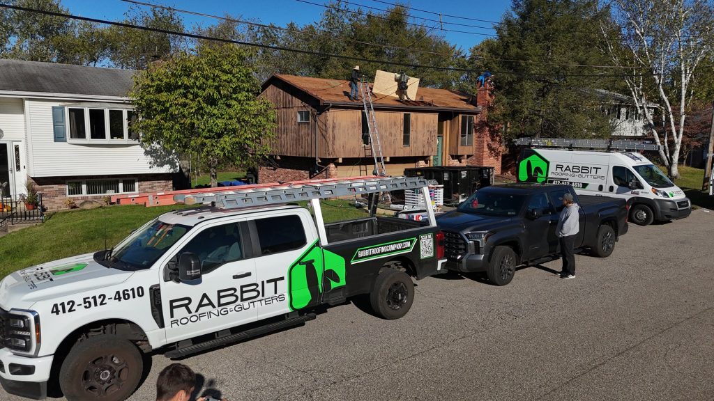A home getting a brand new roof installed