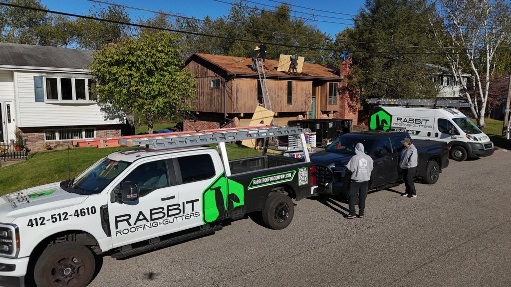 A home getting a brand new roof installed