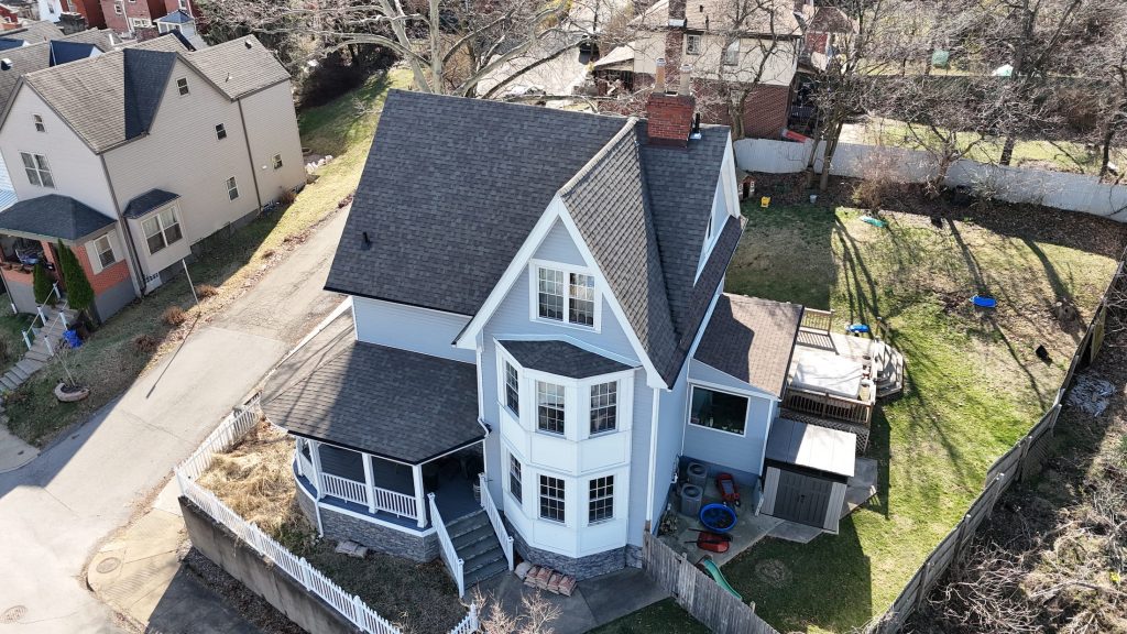 A house with gutter guard installed on it